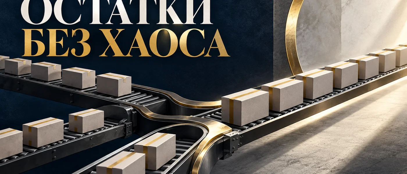 Товарные коробки объединяются в единый поток остатков