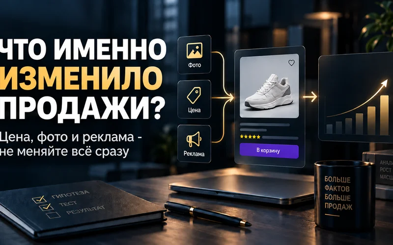 Фото, цена и реклама ведут к одной карточке товара и графику продаж