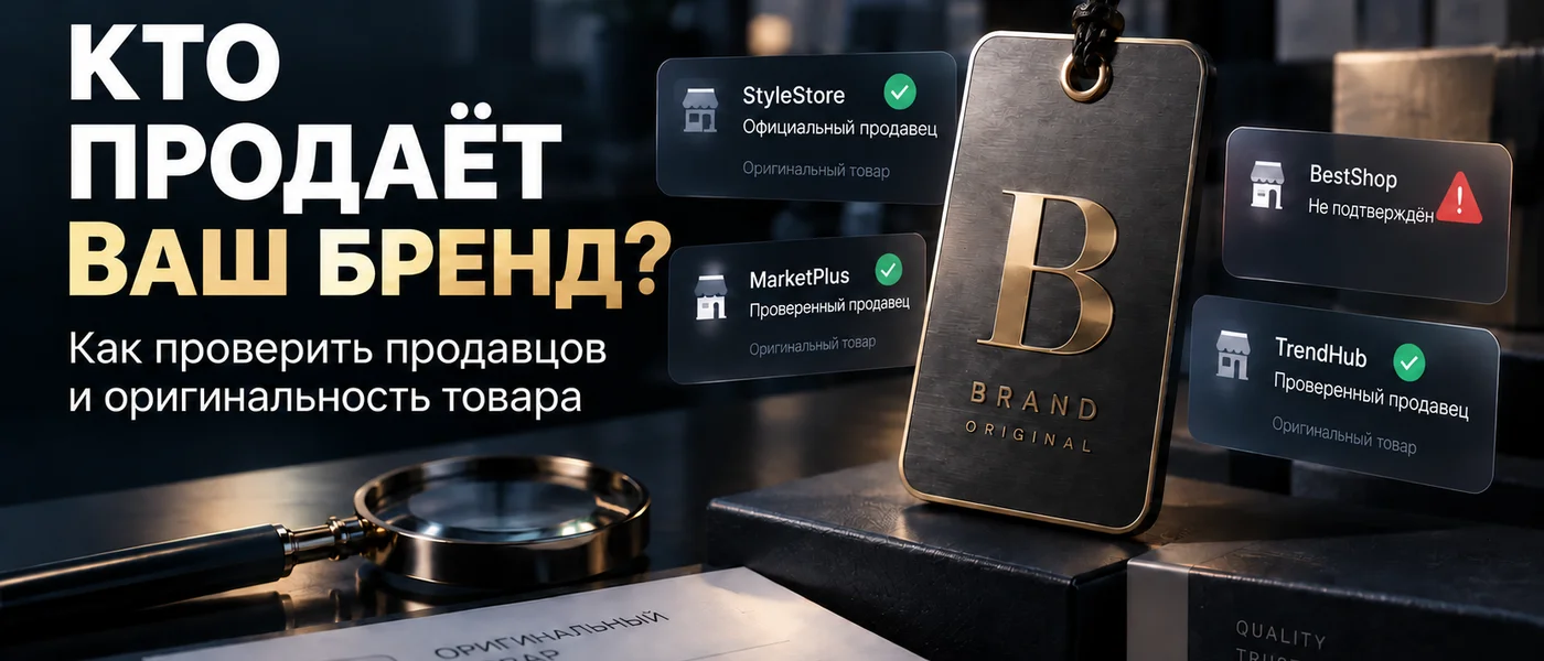 Иллюстрация проверки продавцов товара под одним брендом